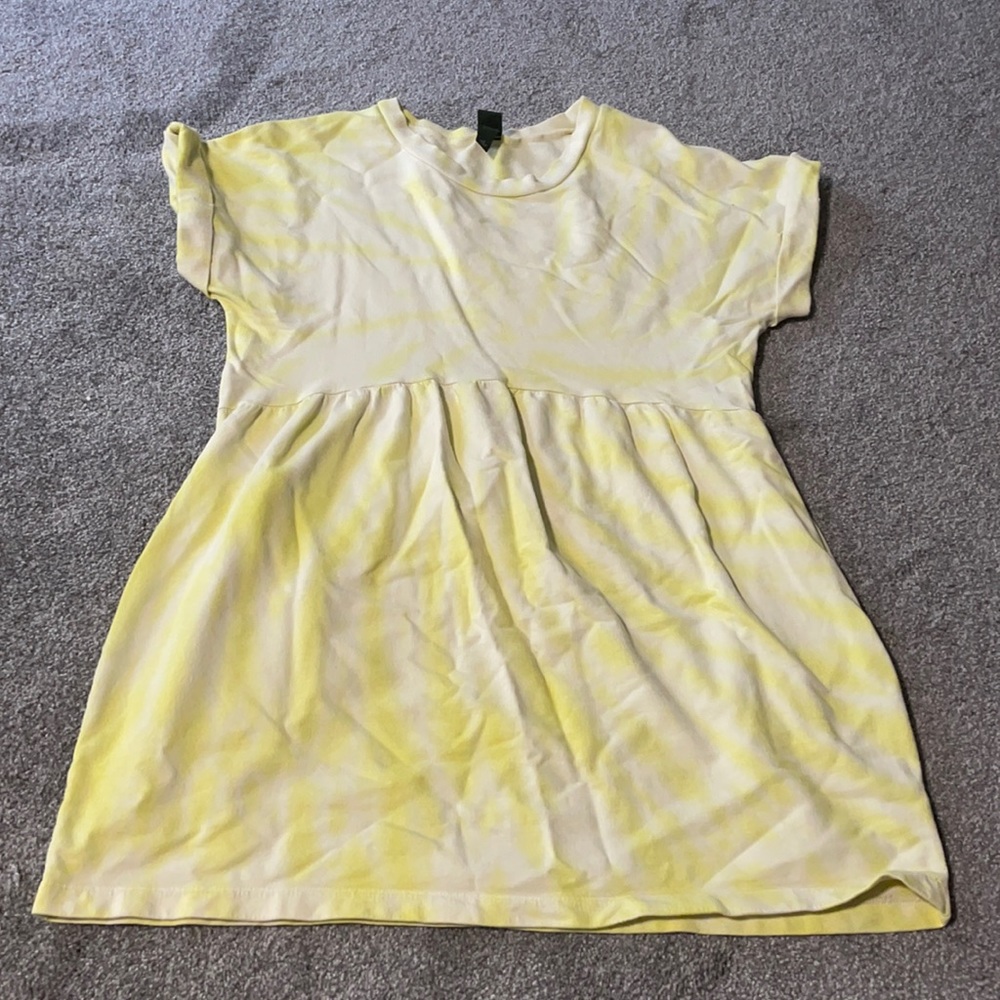 Yellow tie-dye T-shirt dress